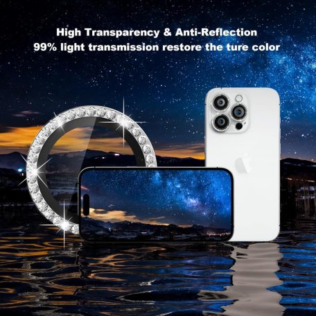 Diamond üveg, iPhone  kameralencse védőkeret 