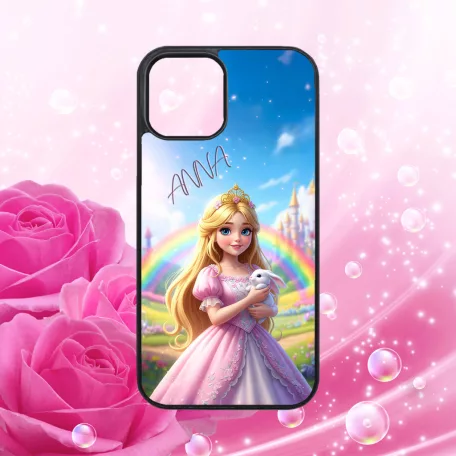 Egyedi Nevekkel - Trendi Csajok  Szivárvány Hercegnő - iPhone tok 